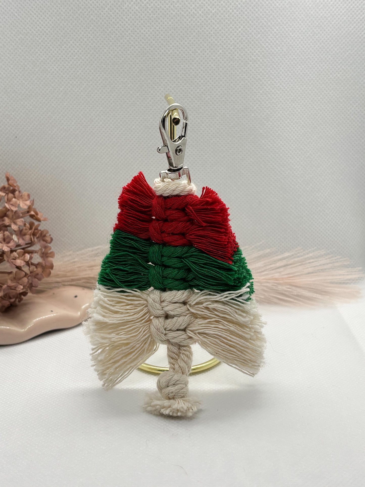 Macrame Christmas Tree Keychain