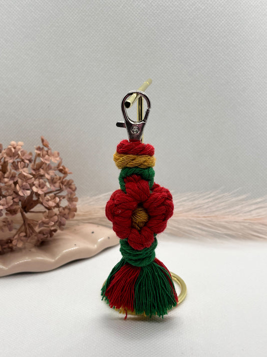 Macrame Flower Keychain