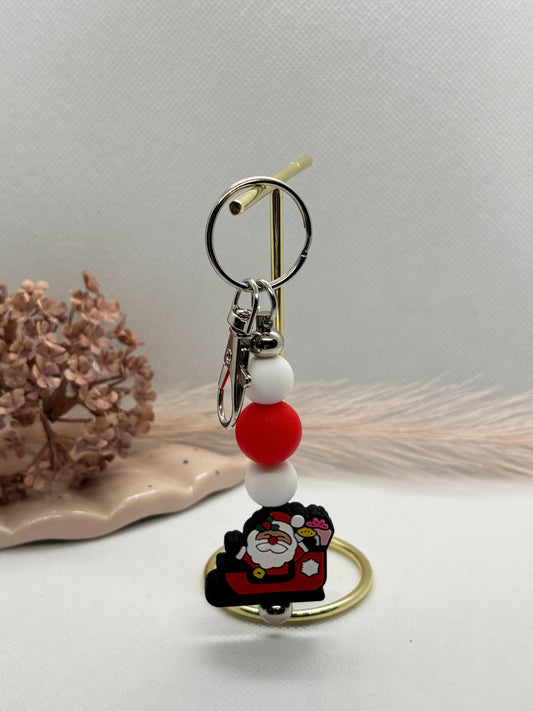 Silicone Santa Keychain