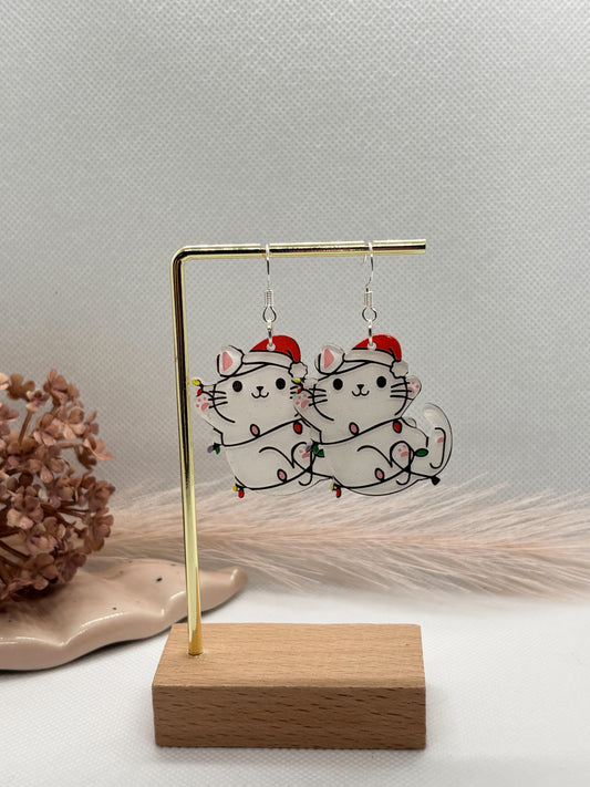 Christmas Cat Earrings