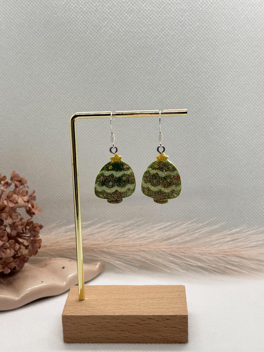 Sparkly Christmas Tree Earrings