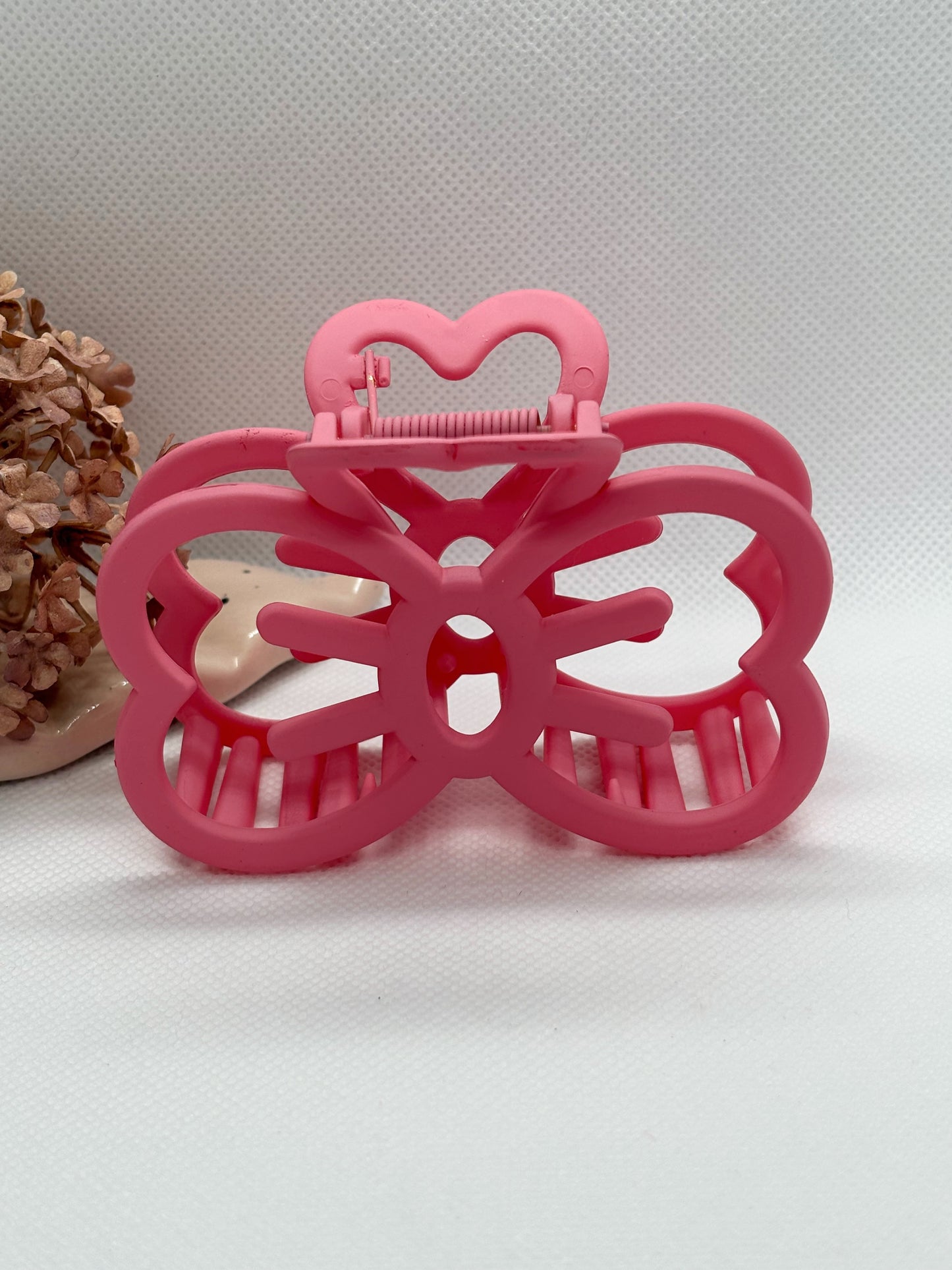 Pink Bow Claw Clip