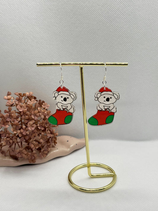 Christmas Koala Earrings