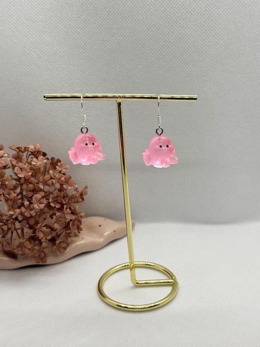 Pink Octopus Earrings