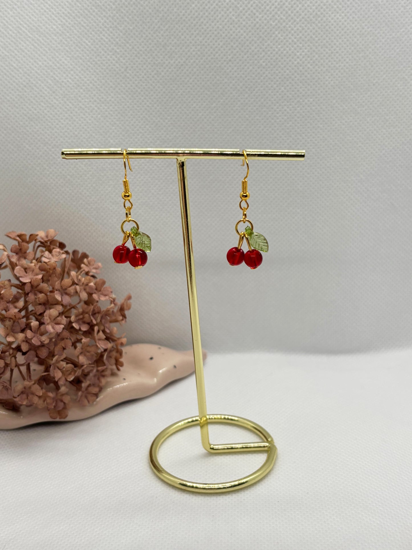 Beaded Cherry Earrings