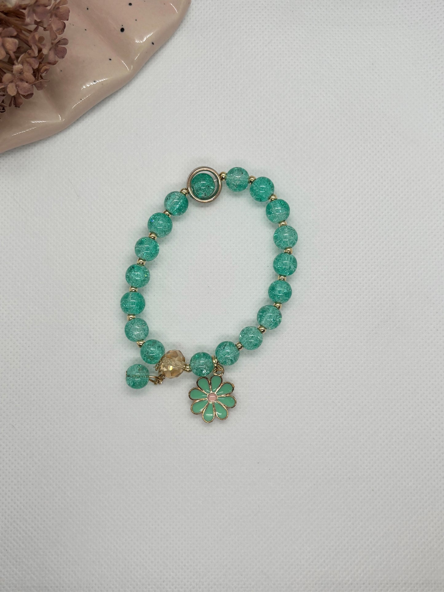 Teal Flower Bracelets