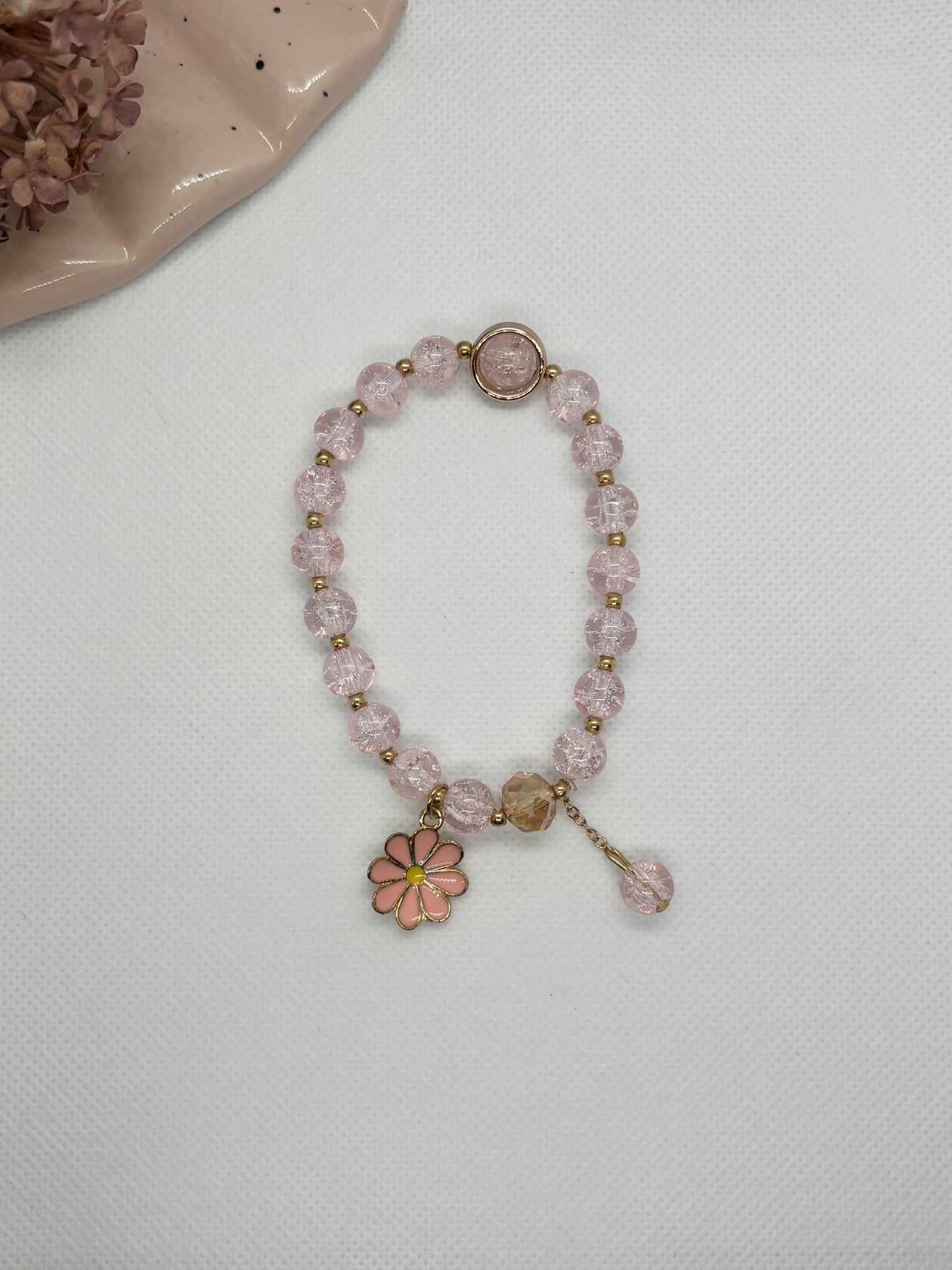 Pink Flower Bracelet