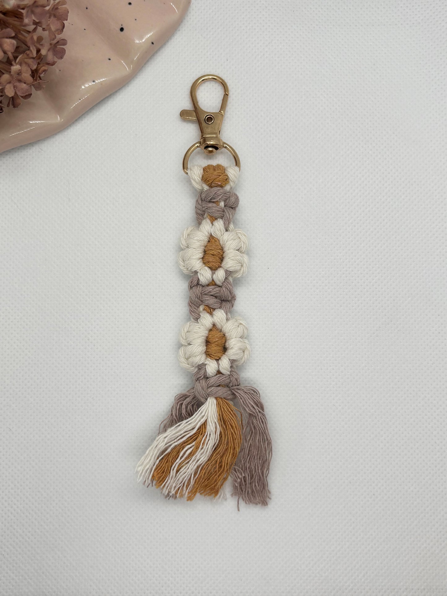 Flower Macrame Keychain!