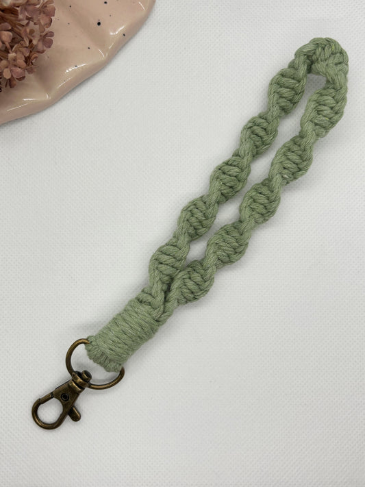 Light Green Macrame Twist Wristlet