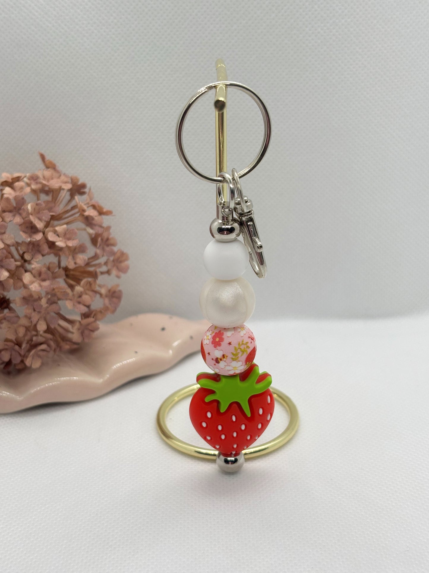 Strawberry Silicone Keychain