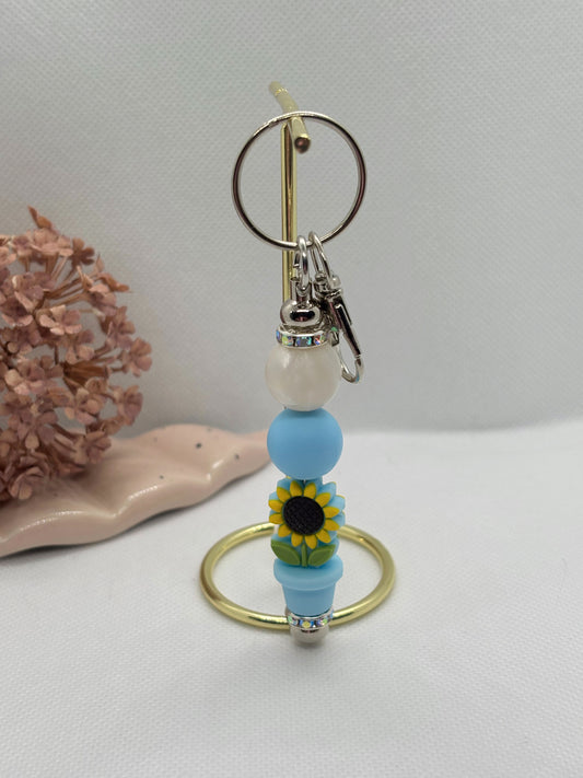 Blue Plant Silicone Keychain