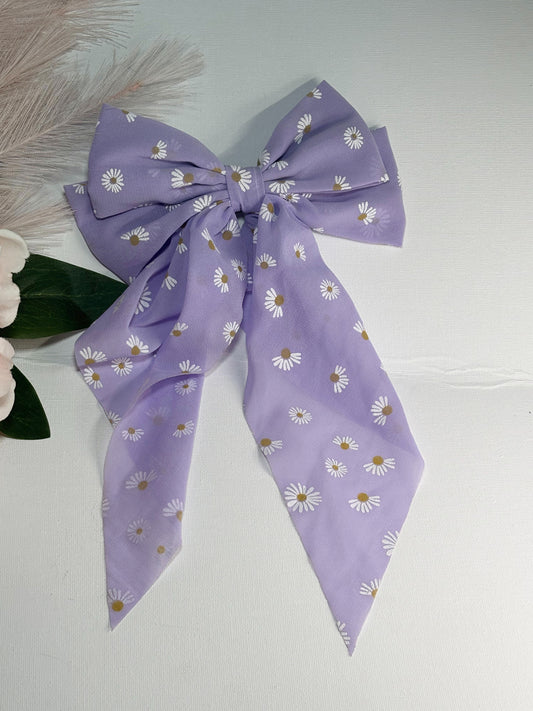 Purple Flower Hair Bow