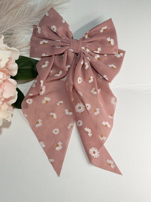 Blush Flower Hair Bow