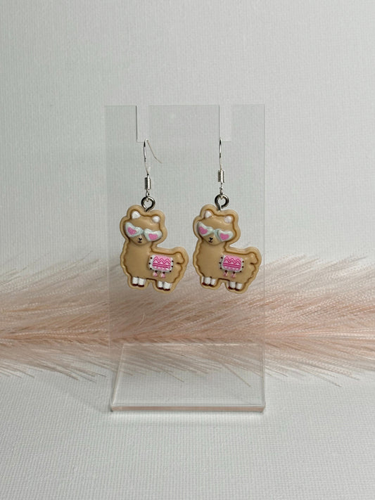 Brown Llama Earrings