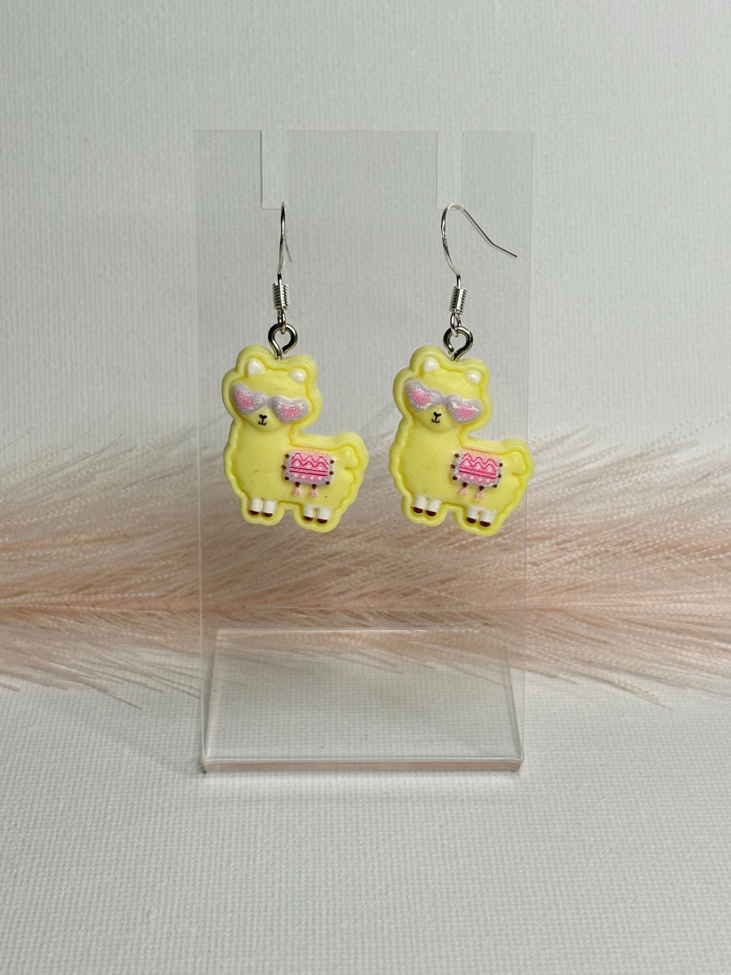 Yellow Llama Earrings