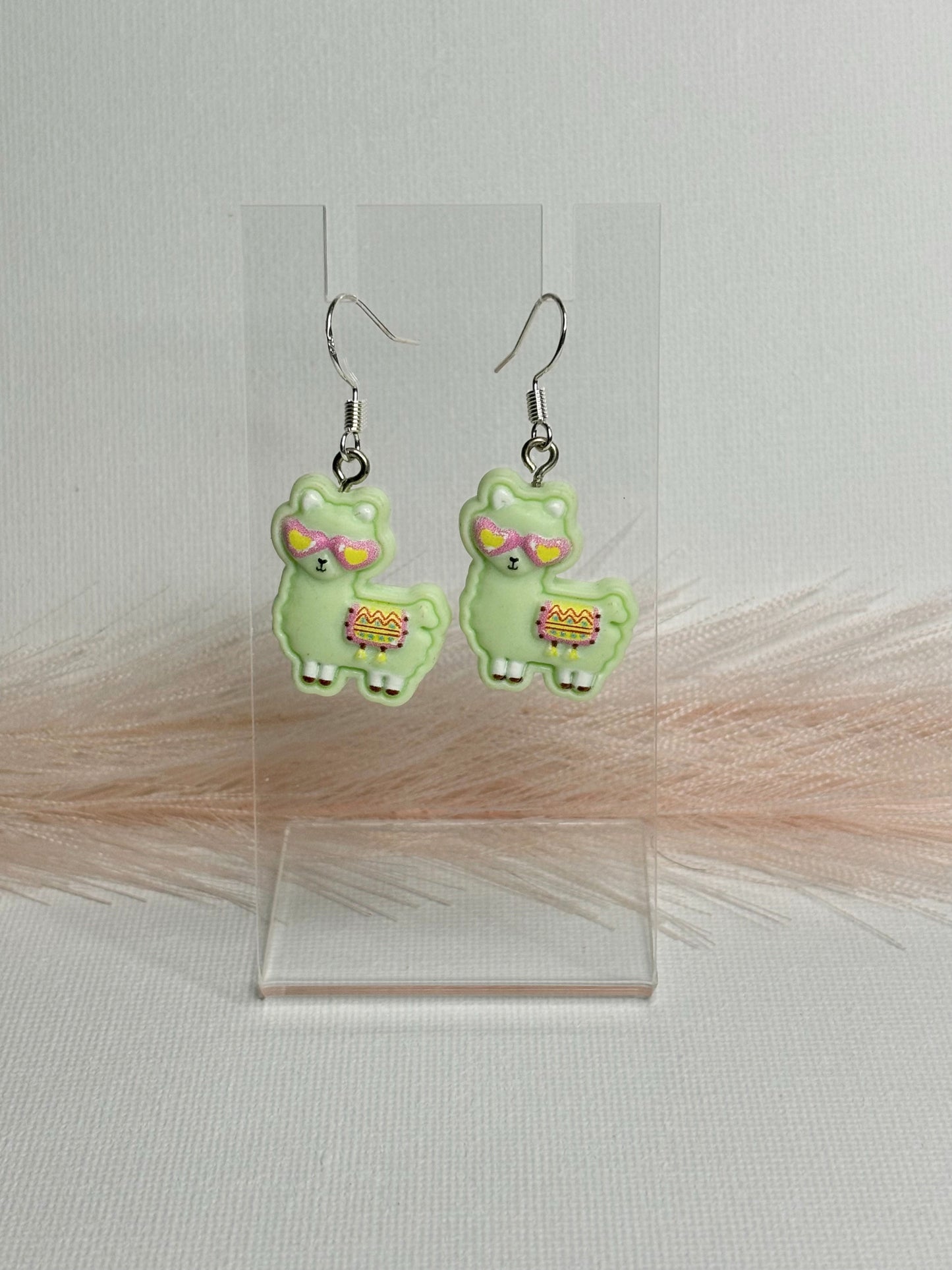 Green Llama Earrings