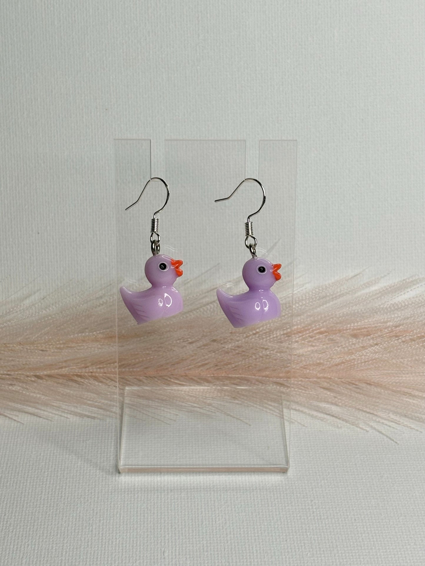 Purple Duck Earrings