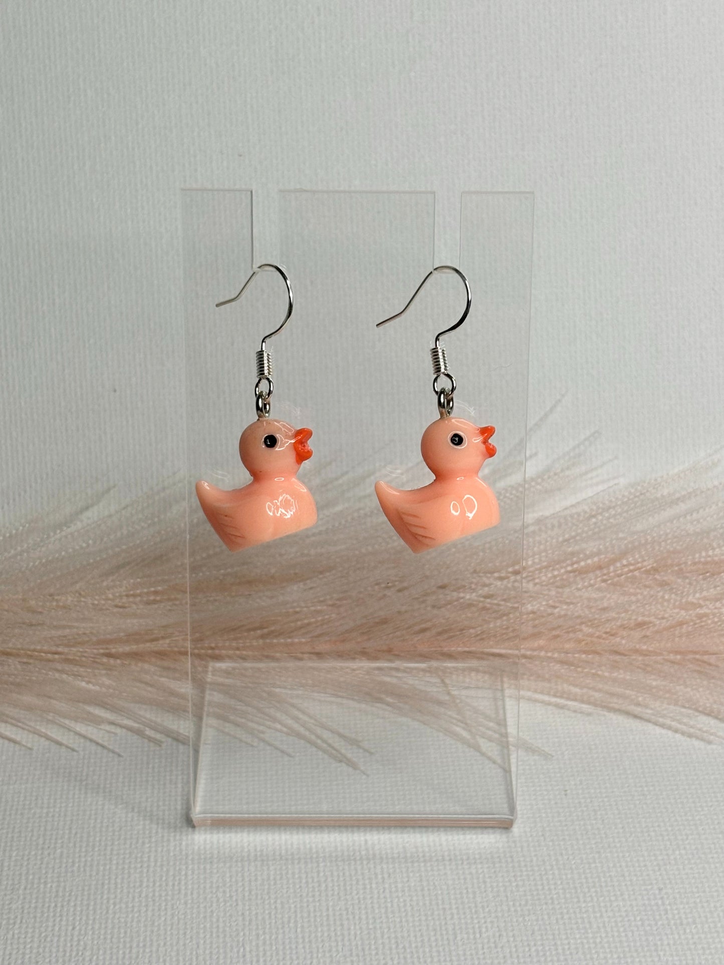 Pink Duck Earrings