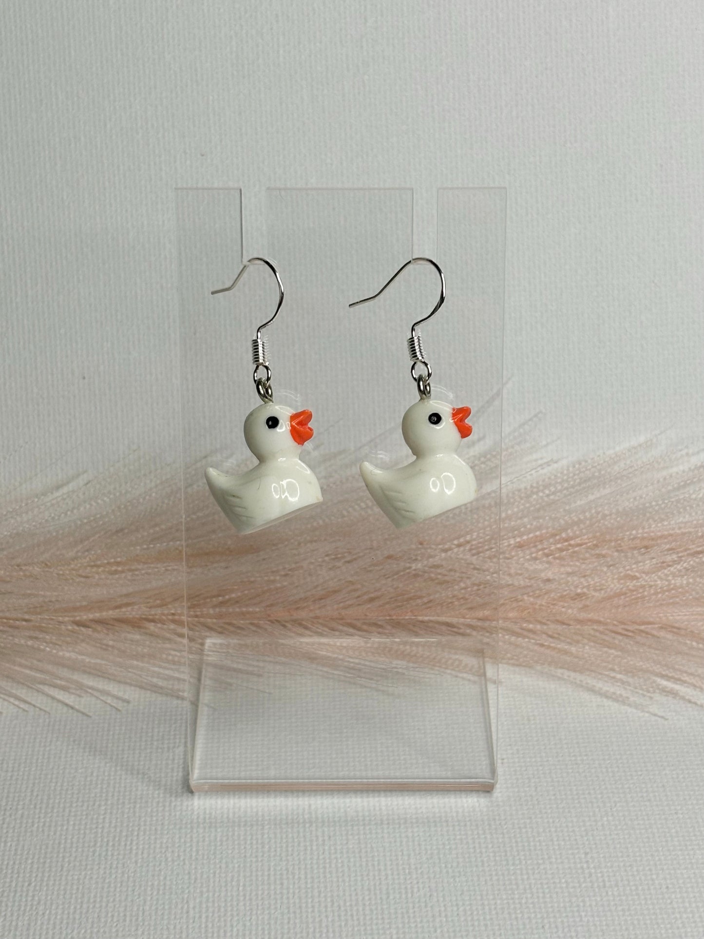 White Duck Earrings