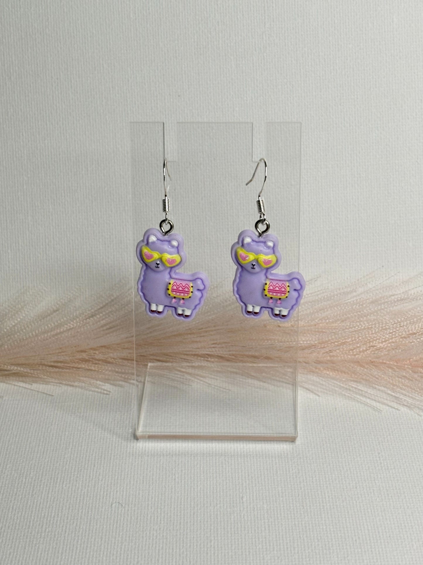 Purple Llama Earrings