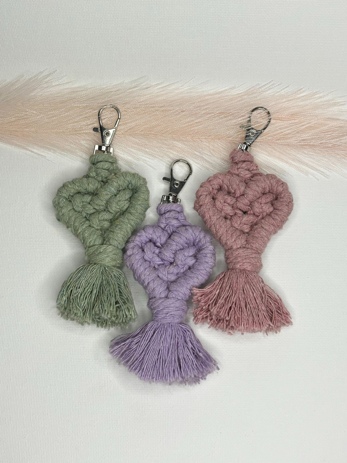 Heart Macrame Keychain