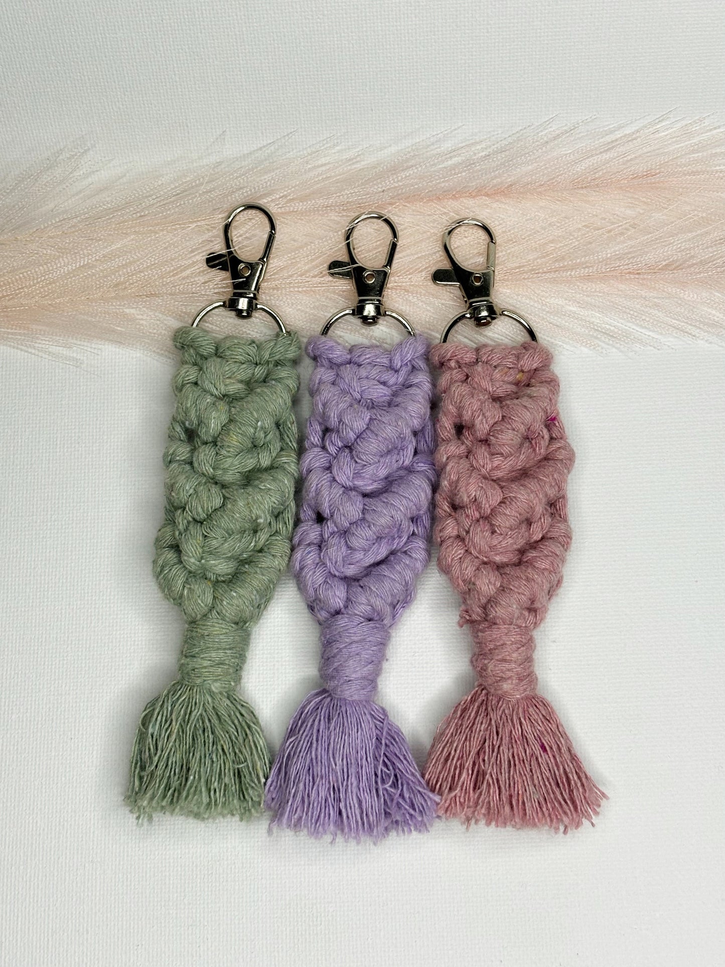 Mermaid Tail Macrame Keychain