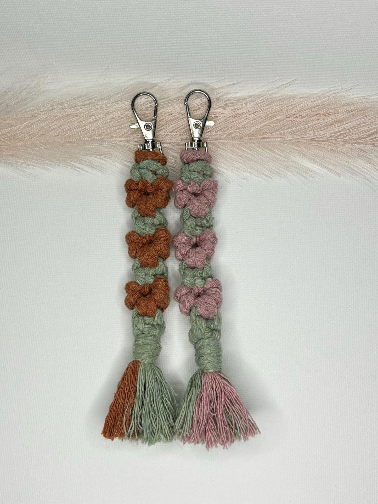 Macrame Flower Keychain