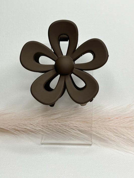 Mocha Flower Claw Clip