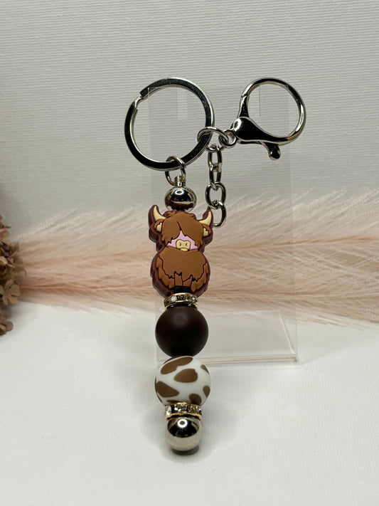 Brown Highland Silicone Keychain